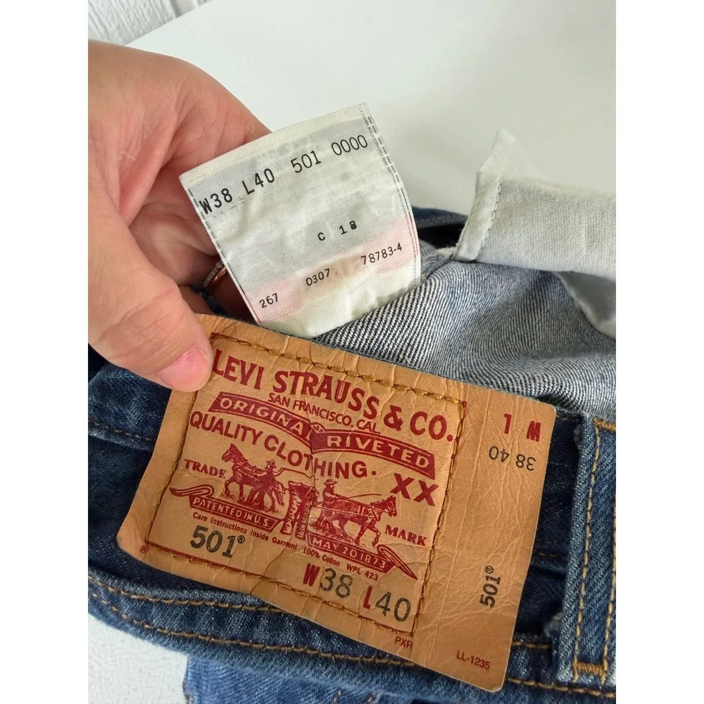 Levi's 501 XX Vintage Button Fly Jeans Men's W38 L40 Dark Wash Made in USA Style